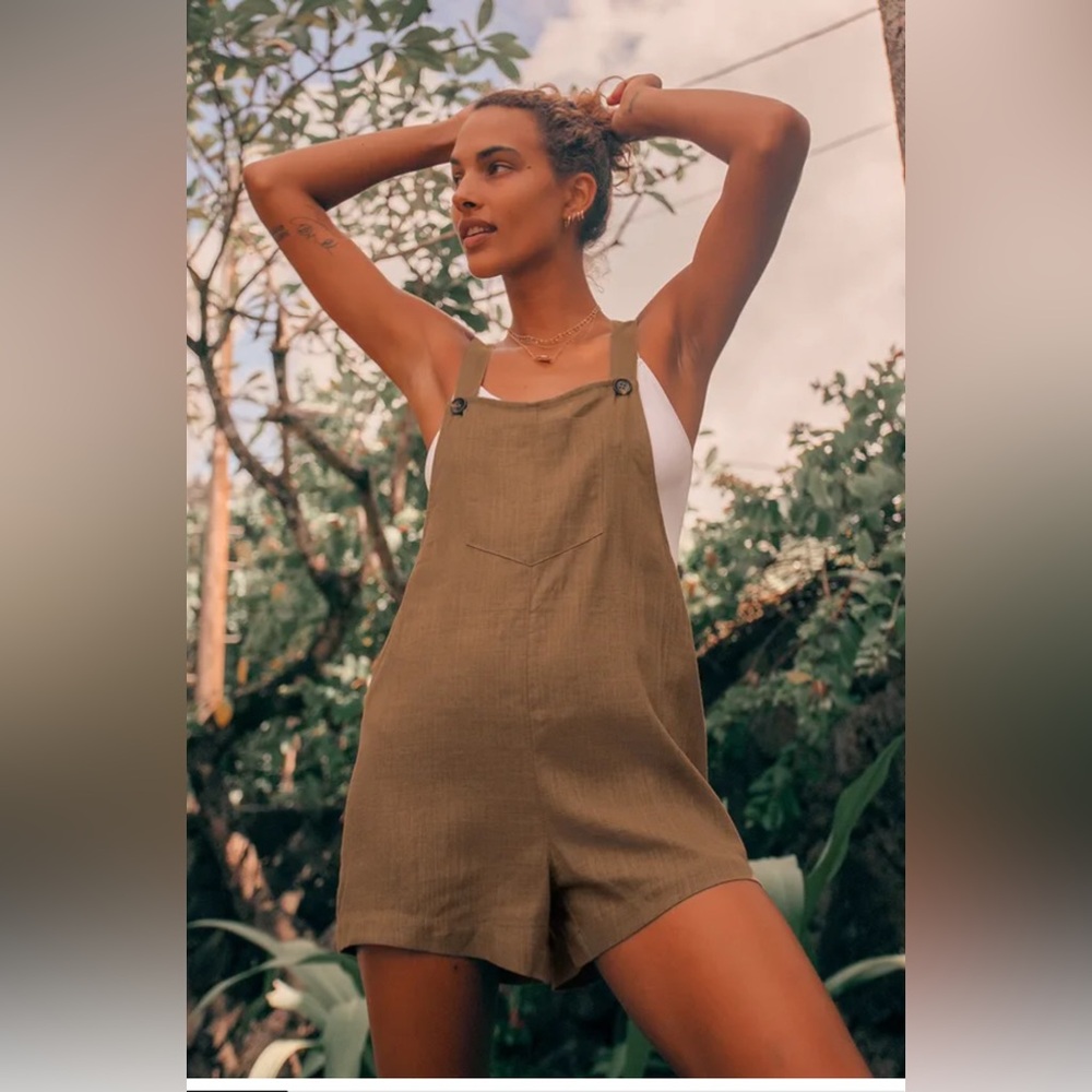 Lulus Up with the Sun Olive Green Short Overalls